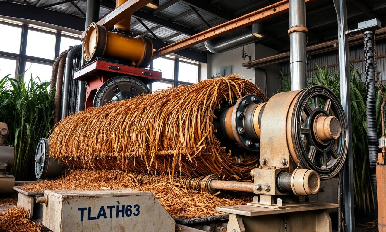 Equipamento industrial em usina de cana